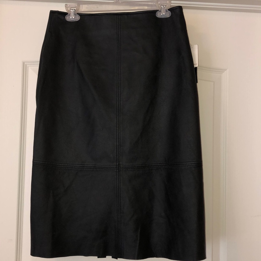 Black Faux Leather Pencil Skirt